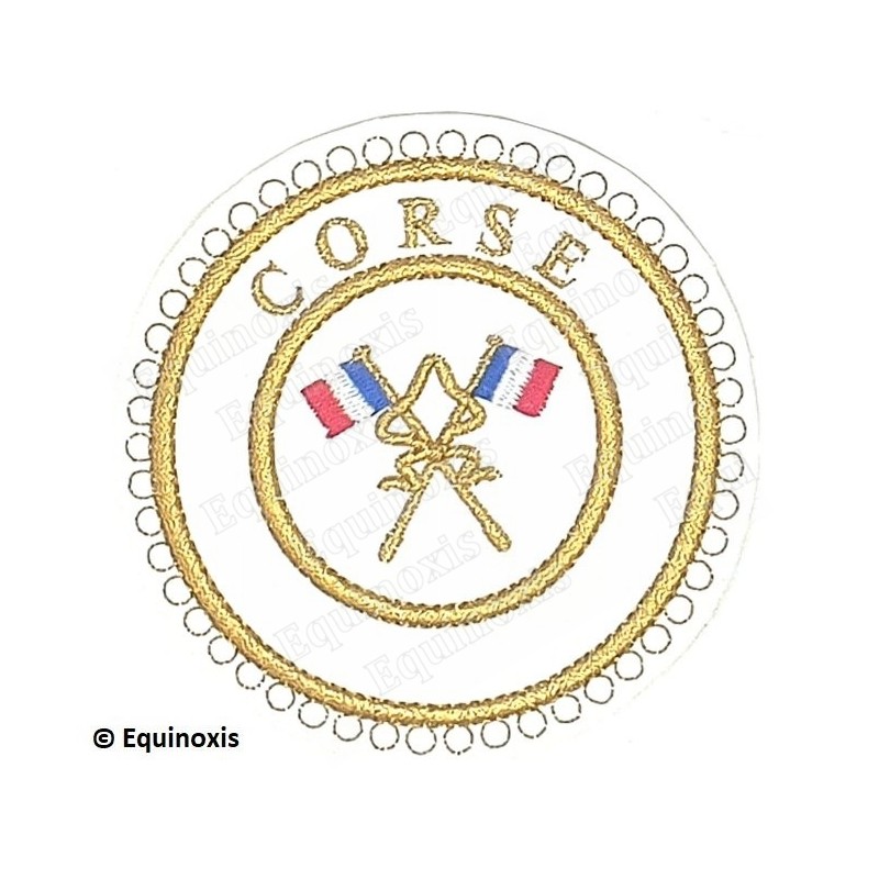 Badge / Macaron GLNF – Grande tenue provinciale – Passé Grand Porte-Etendard – Corse – Brodé machine