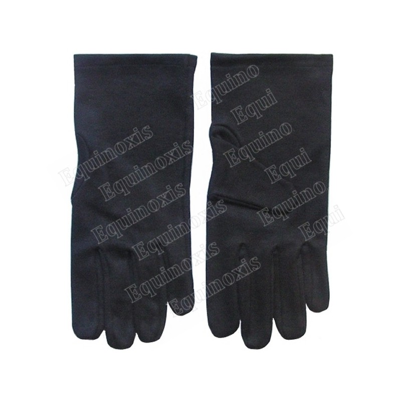 Gants maçonniques noirs pur coton – Taille 8 ½
