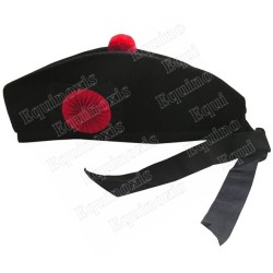Couvre-chef maçonnique – Glengarry noir avec cocarde rouge – Taille 55