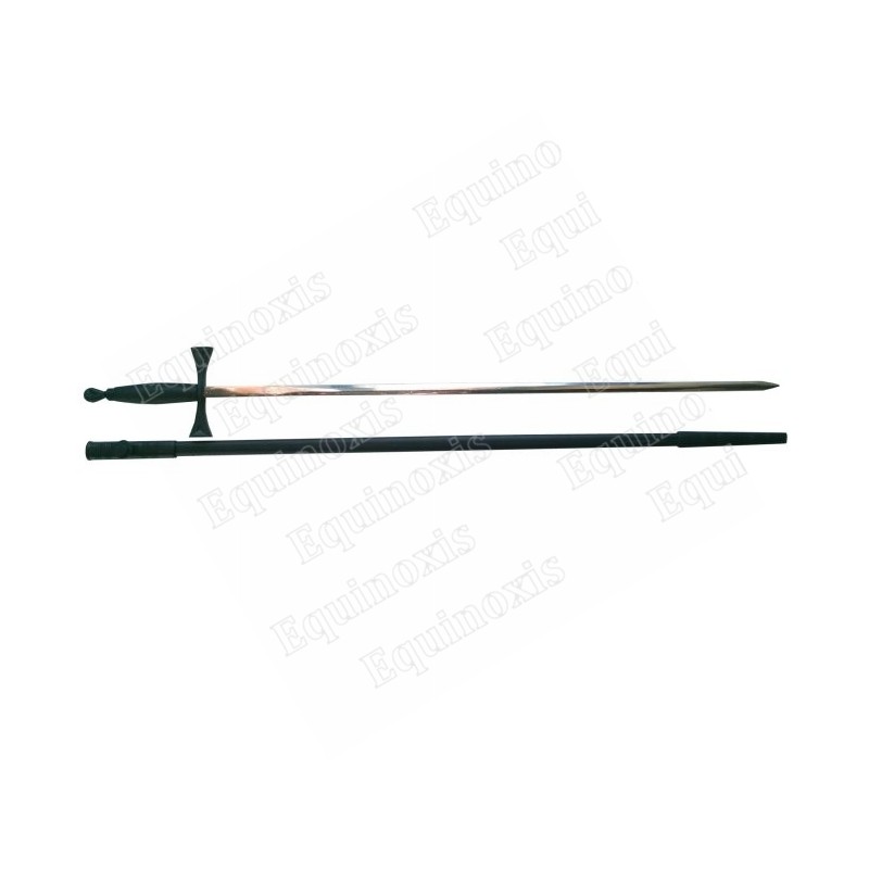 Epée maçonnique – Epée fine à pommeau noir avec fourreau