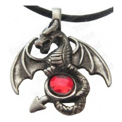 Pendentif dragon – Dragon ailes déployées avec pierre