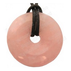 Pendentif pierre – Donut – Quartz rose
