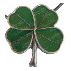 Pendentif celtique – Trèfle à quatre feuilles émaillé vert – Argent