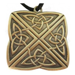 Pendentif celtique – Noeud celtique des 4 directions – Carré – Bronze antique