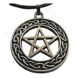 Pendentif celtique – Pentagramme avec noeud celtique – Argent patiné