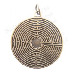 Pendentif symbolique – Labyrinthe de Chartres – Bronze antique