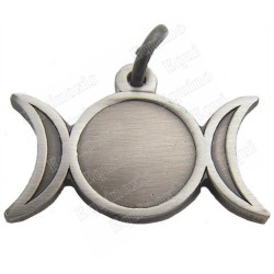 Pendentif symbolique – Triple lune – Argent patiné
