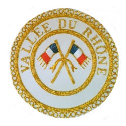 Badge / Macaron GLNF – Grande tenue provinciale – Passé Grand Porte-Etendard – Vallée du Rhône – Brodé main