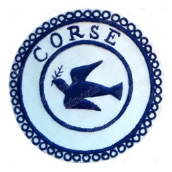 Badge / Macaron GLNF – Petite tenue provinciale – Précepteur du Rite – Corse – Brodé main
