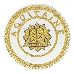 Badge / Macaron GLNF – Grande tenue provinciale – Passé Grand Elémosinaire – Aquitaine – Brodé main