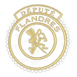 Badge / Macaron GLNF – Grande tenue provinciale – Député Grand Secrétaire – Flandres - Brodé machine